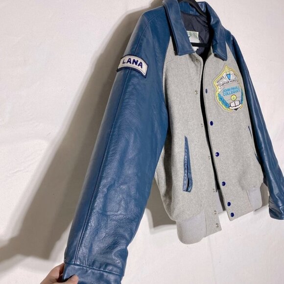Vintage Hunters Manufacturing Co John Paul II Collegiate Bomber Varsity Jacket M - Picture 8 of 15